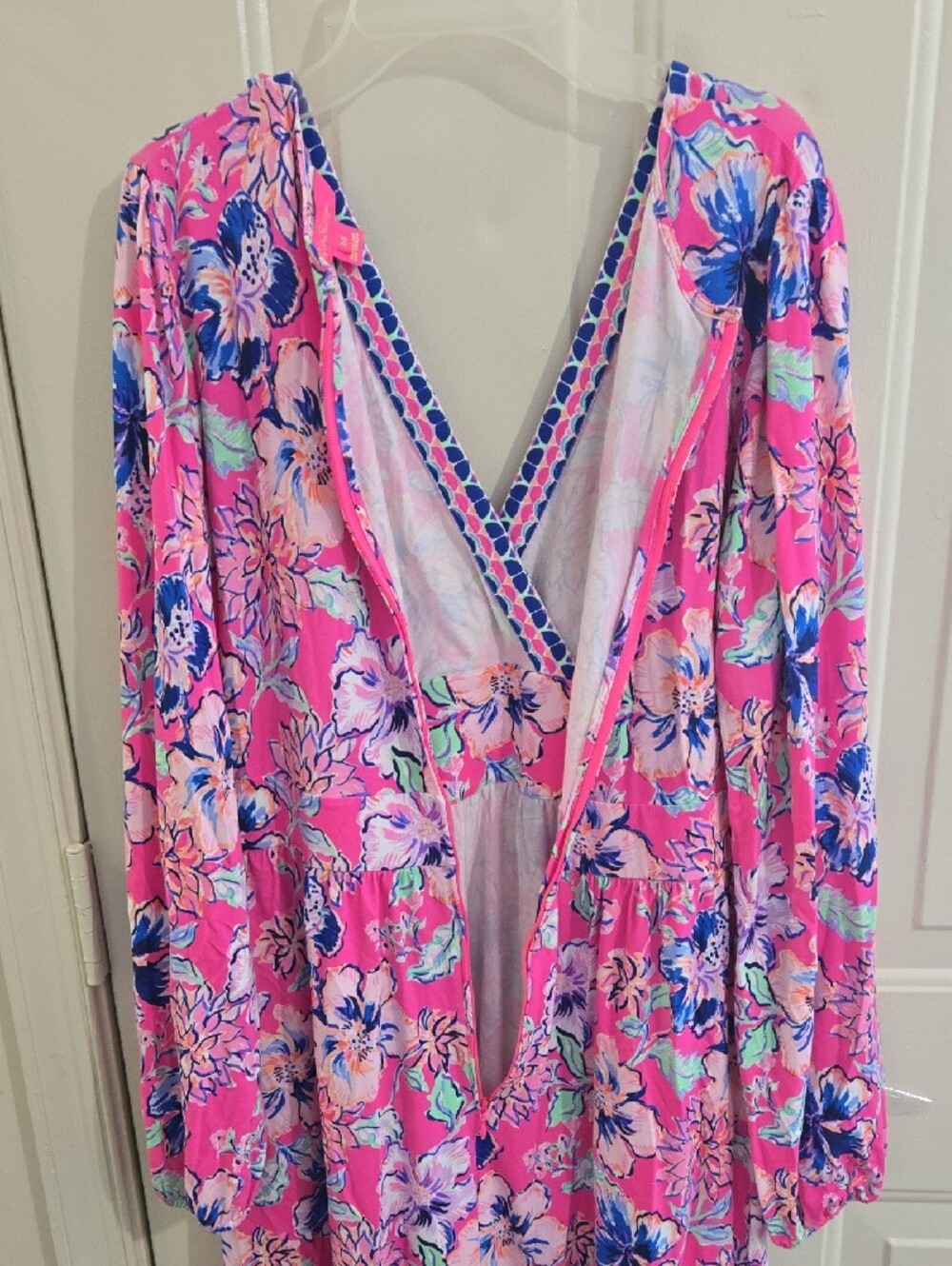 Lilly Pulitzer Carmella Dress Fit And Flare "Pink Isle/Last Bud Not Least" Sz 14 - Picture 7 of 11